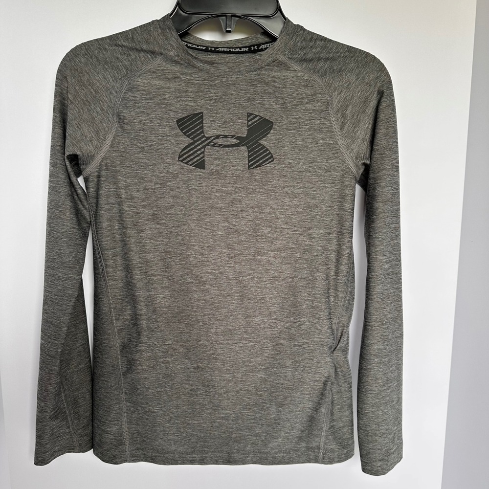 Under Armour Youth Long‎ Sleeve Fitted HeatGear Training Top Gray YMD
